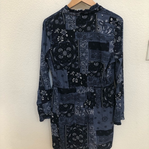 Abercrombie & Fitch Blue Patterned Long Sleeve Dress - Picture 8 of 15